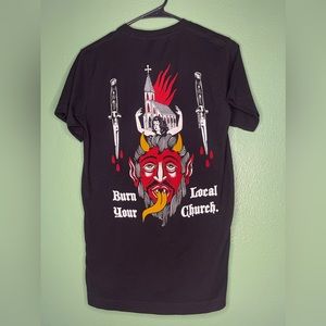 The Mountain VVitch limited edition burning church shirt